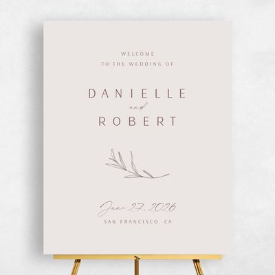 Light Greige, Beige Wedding Sign - Avila Portrait
