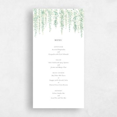 Green Wedding Menu - Portree
