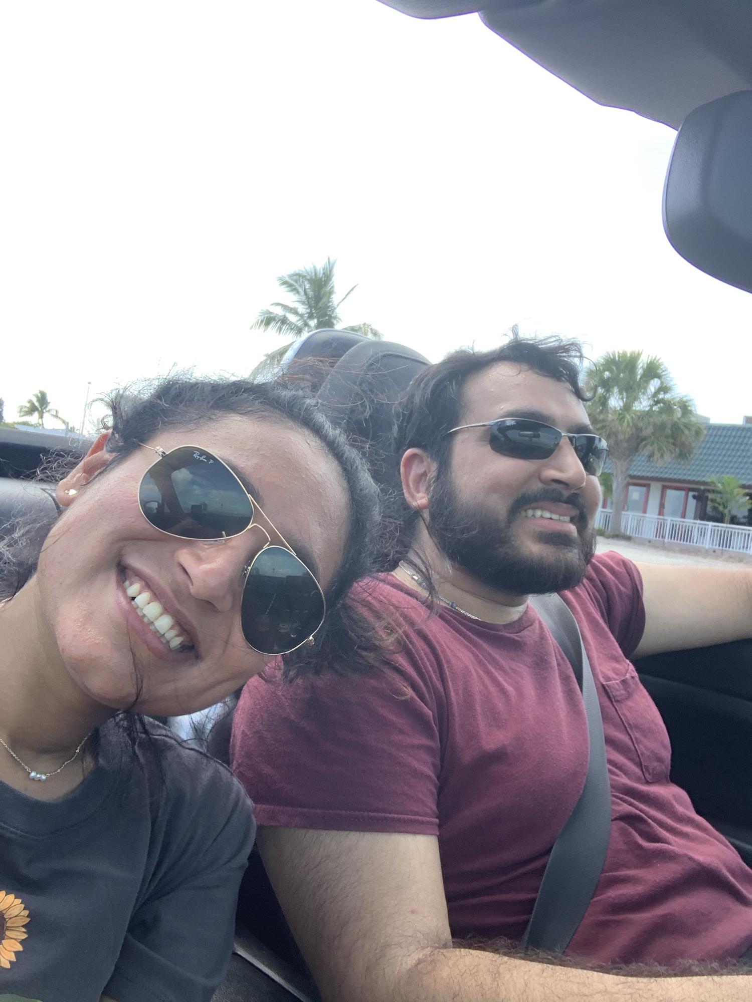 On most of our trips the common practice we have followed is renting fancy cars from TURO as both of us love driving .