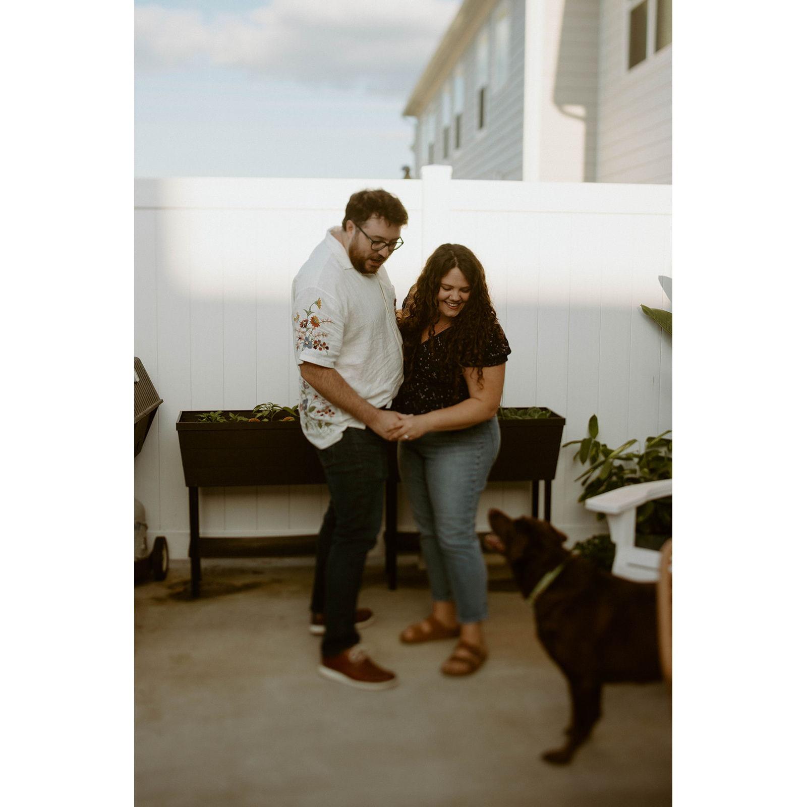 For our engagement photo shoot, we spun records and made old fashioneds. It was perfectly us!