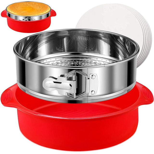 Stainless Steel Springform Pan 9 Inch Nonstick, Leakproof Spring Form Pan for Cheesecake, Cheesecake Pan with Protector, Cheese Cake Pans for Baking, 9 Inch Springform Pan with 50Pcs Parchment Paper