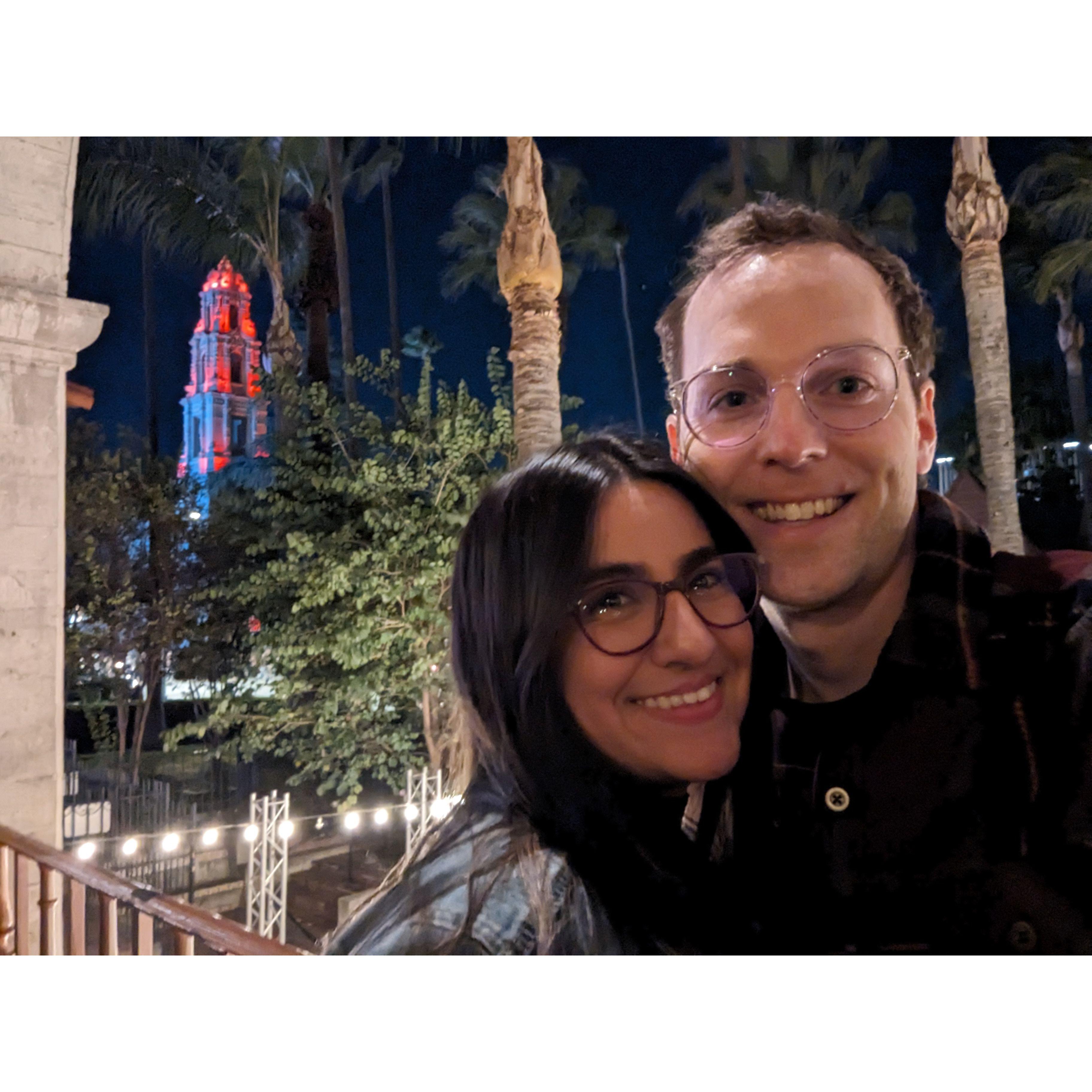 At a Knuckle Puck concert overlooking the Mission Inn in Riverside - November 2023