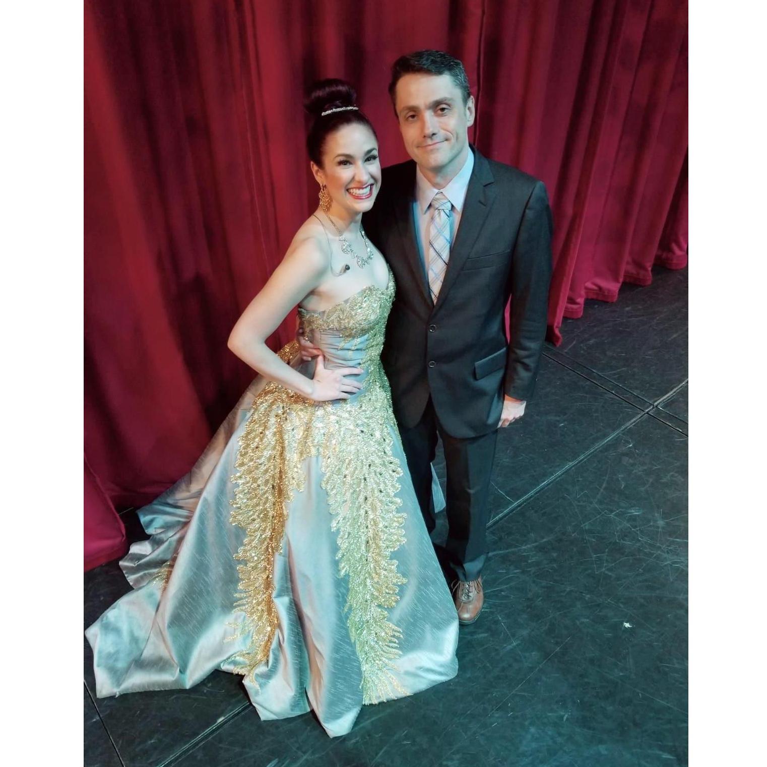 David and Kate backstage after her show "Encore"