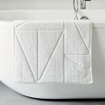Organic Triangle Sculpted Bath Mat - White