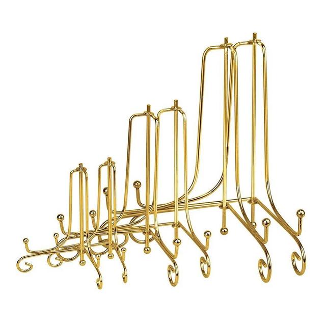 LIONWEI LIONWELI 6 Pack Iron Display Stand,Gold Iron Easel Plate Holder Stand for Displaying Pictures, Plates, Books and Arts (4, 6, 8 inch)
