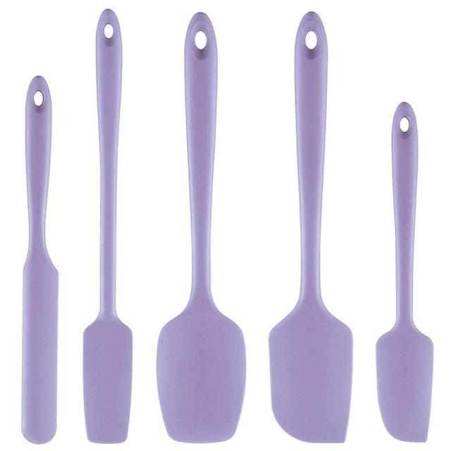 Ovente 5 Pieces Non-Stick Silicone Spatula Set with Heat Resistant & Stainless Steel Core, Dishwasher Safe Premium Utensils with Seamless Design