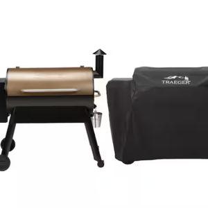 Traeger Pro 34 Pellet Grill and Smoker in Bronze with Cover