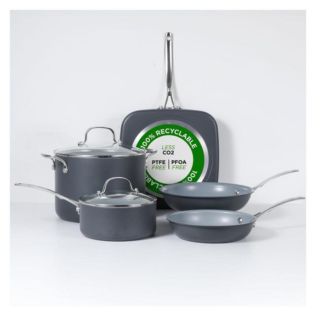 COMMERCIAL CHEF 7-Piece ECOPAN Cookware Set, Hard Anodized Aluminum Pots and Pans Set Nonstick with Skillet, Saucepan, Stock Pot and More