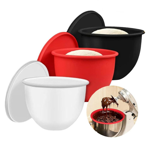 Silicone Bowl Liners,Silicone Bowl Insert Aid for Kitchen Mixer Aid, Mixaid Silicones Liners for Kitchen Tilt-Head 5 Qt Mixers for Baking Cooking (3 pcs)