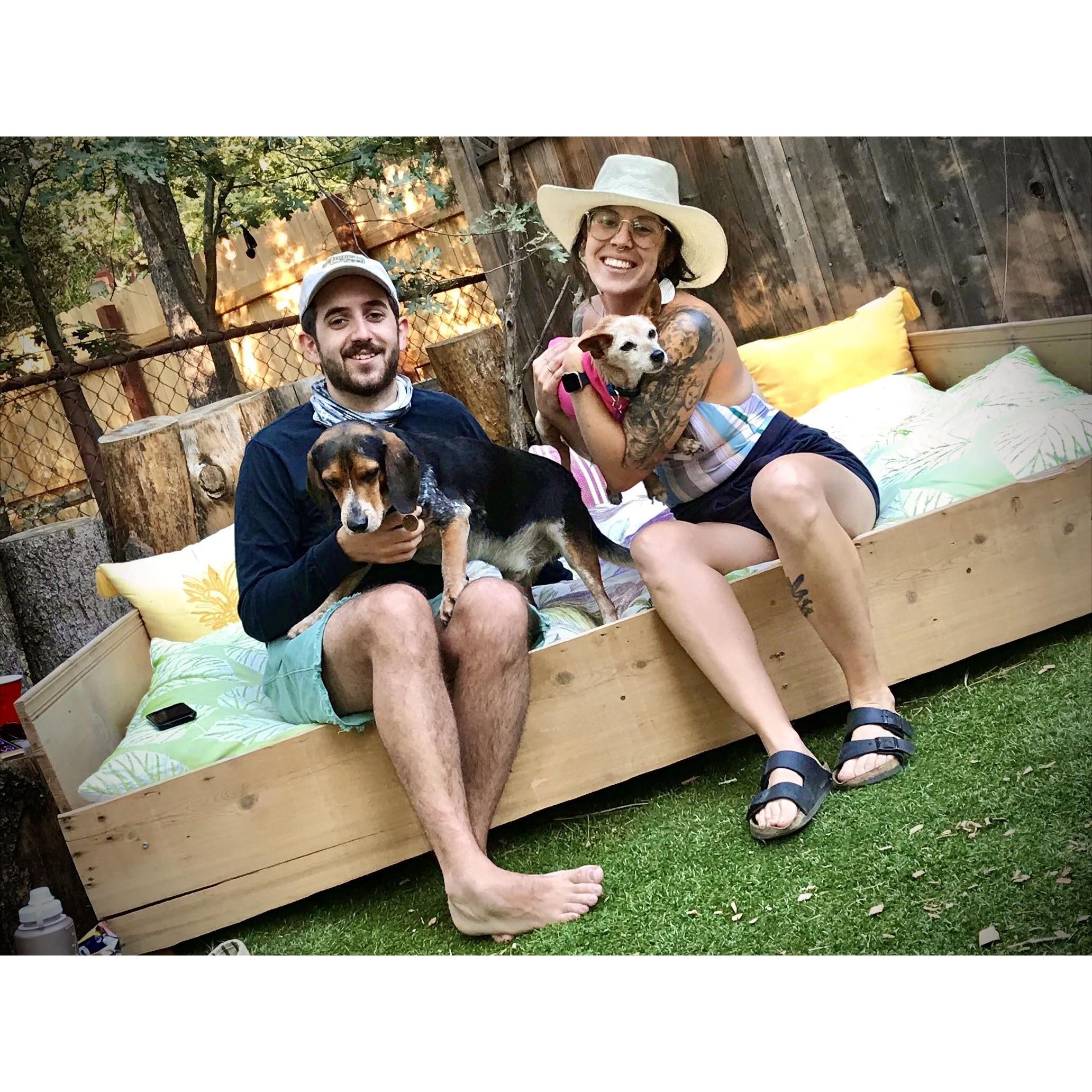 Social isolation --> adopt 2 dogs --> take a staycation in the nearby mountains, June 2020