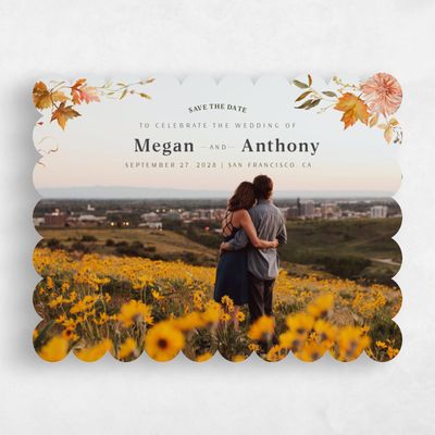 Black Scalloped Wedding Save the Date - Lysete Photo