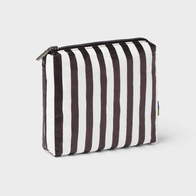 Water Resistant Pouch Toiletry Kits and Bags - Open Story™ Black/White Stripe