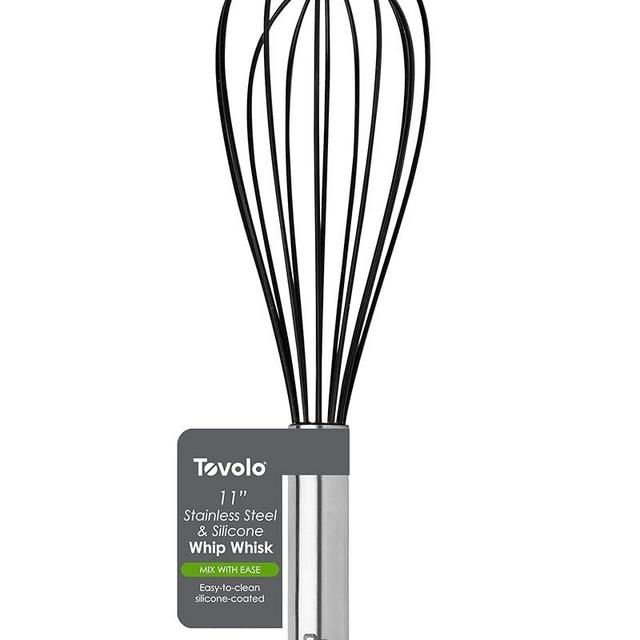 Stainless Steel & Silicone Whip Whisk, 11" - Kitchen Balloon Whisks for Cooking, Blending & Beating - Non-Scratch & Heat-Resistant Whisking Tool - BPA-Free Whisker