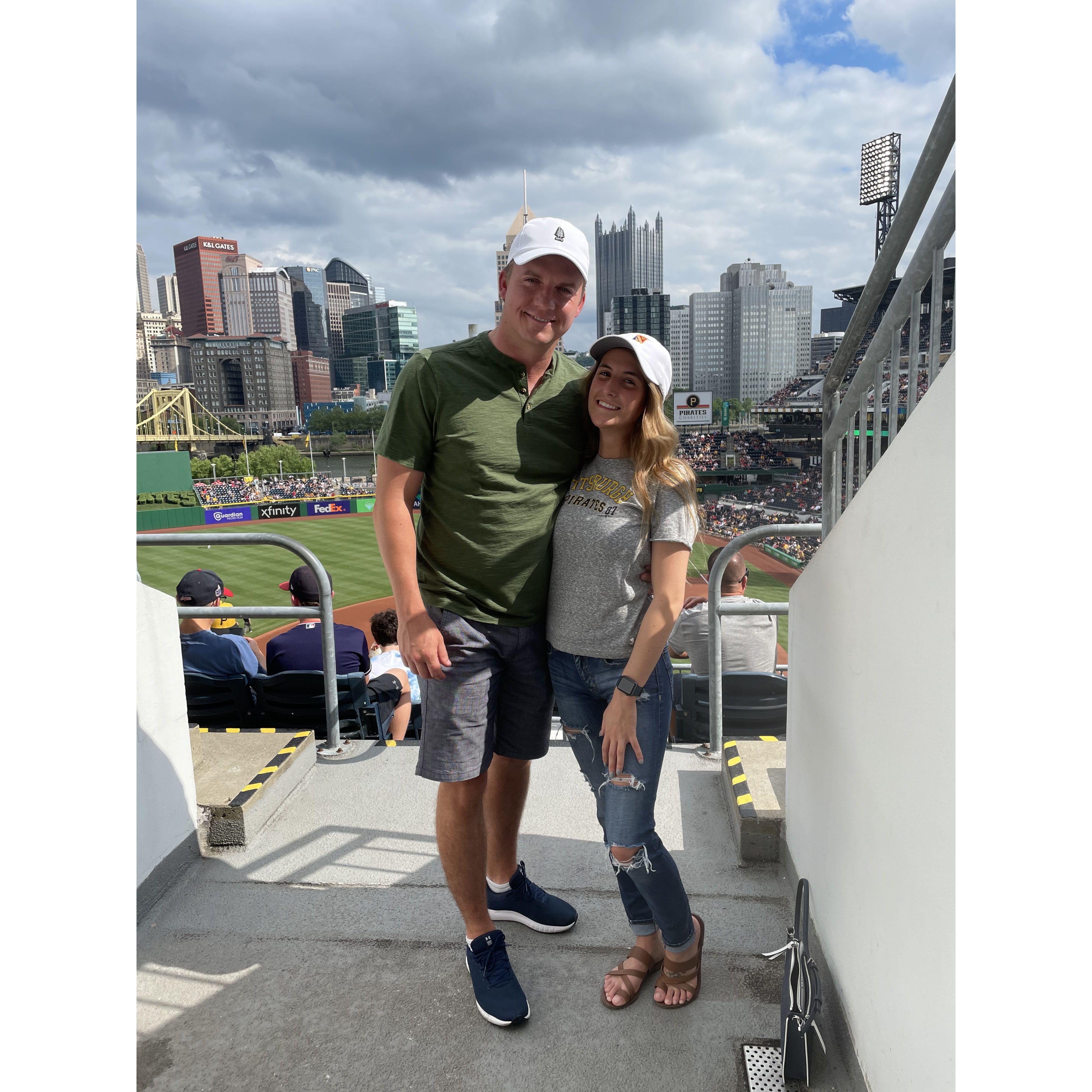 Jess is still a Red Sox fan but the view from PNC park is like no other. Scott also caught a foul ball at this game!