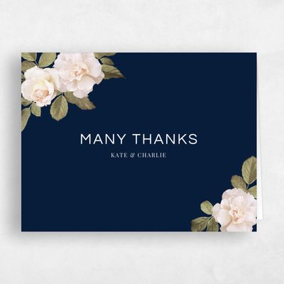 Navy, Blue Wedding Thank You - Woads