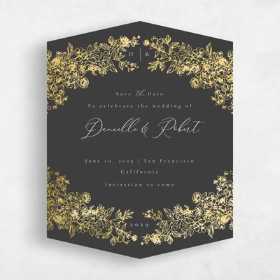 Grey Diamond Wedding Save the Date - Sawyer Portrait Foil