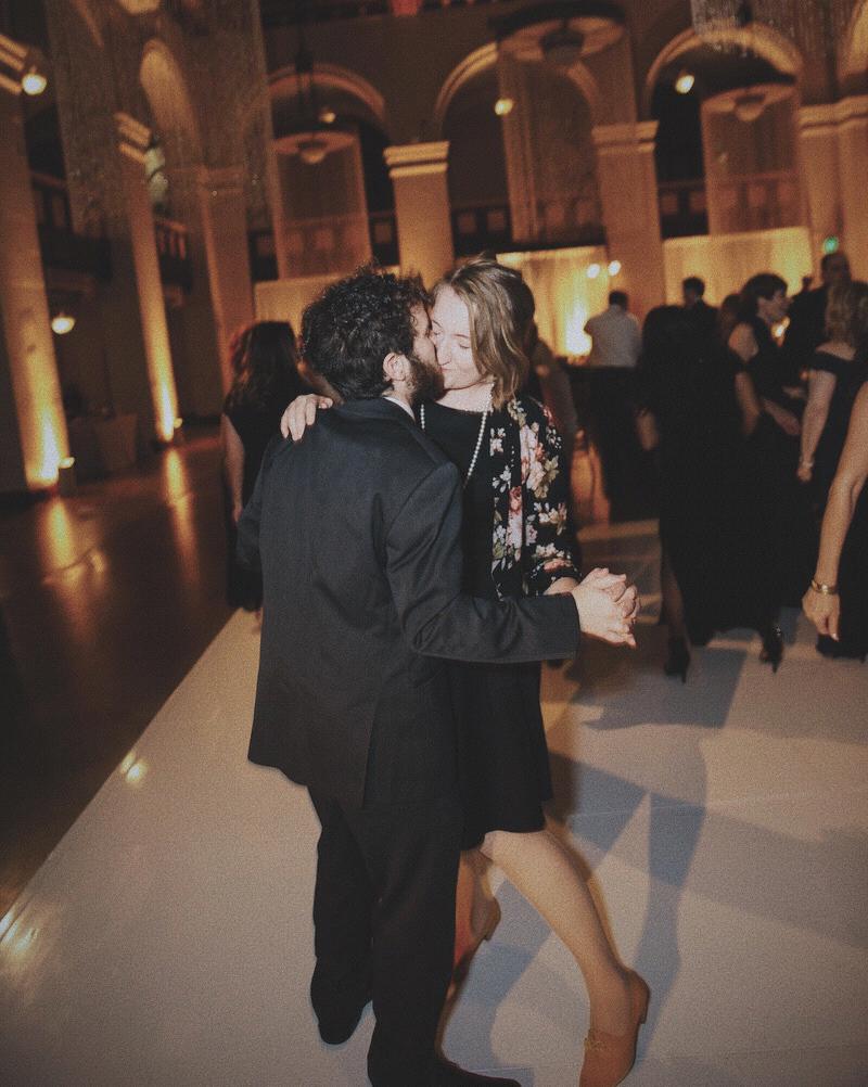 Slow dancing at Groomable Jenny Aronson’s wedding, where Josh was a Bridesman.