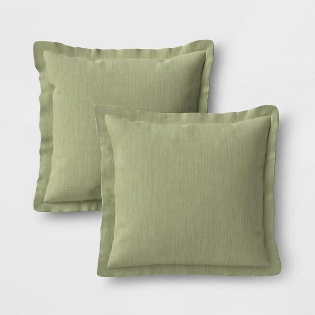 2pk Outdoor Throw Pillows DuraSeason Fabric™ Sage - Threshold™