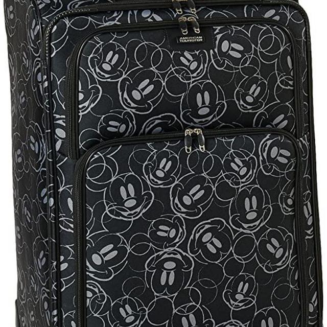 American Tourister Disney Softside Luggage with Spinner Wheels, Mickey Mouse Scribbler Multi-Face