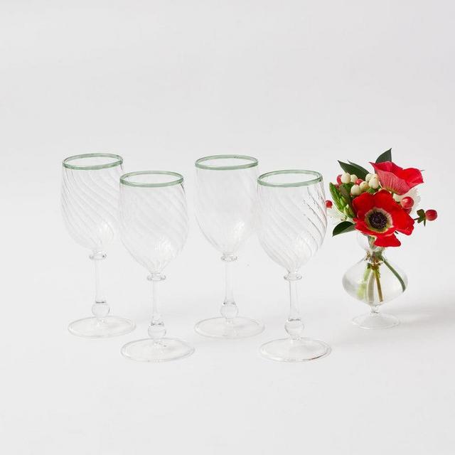 Olive Rim Swirl Wine Glasses (Set of 4)