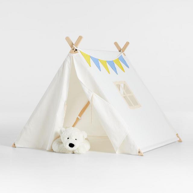 Ivory Collapsable Kids Canvas Play Tent