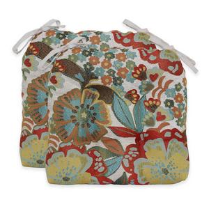 Molly Flowers Waterfall Chair Pads in Sunshine (Set of 2)