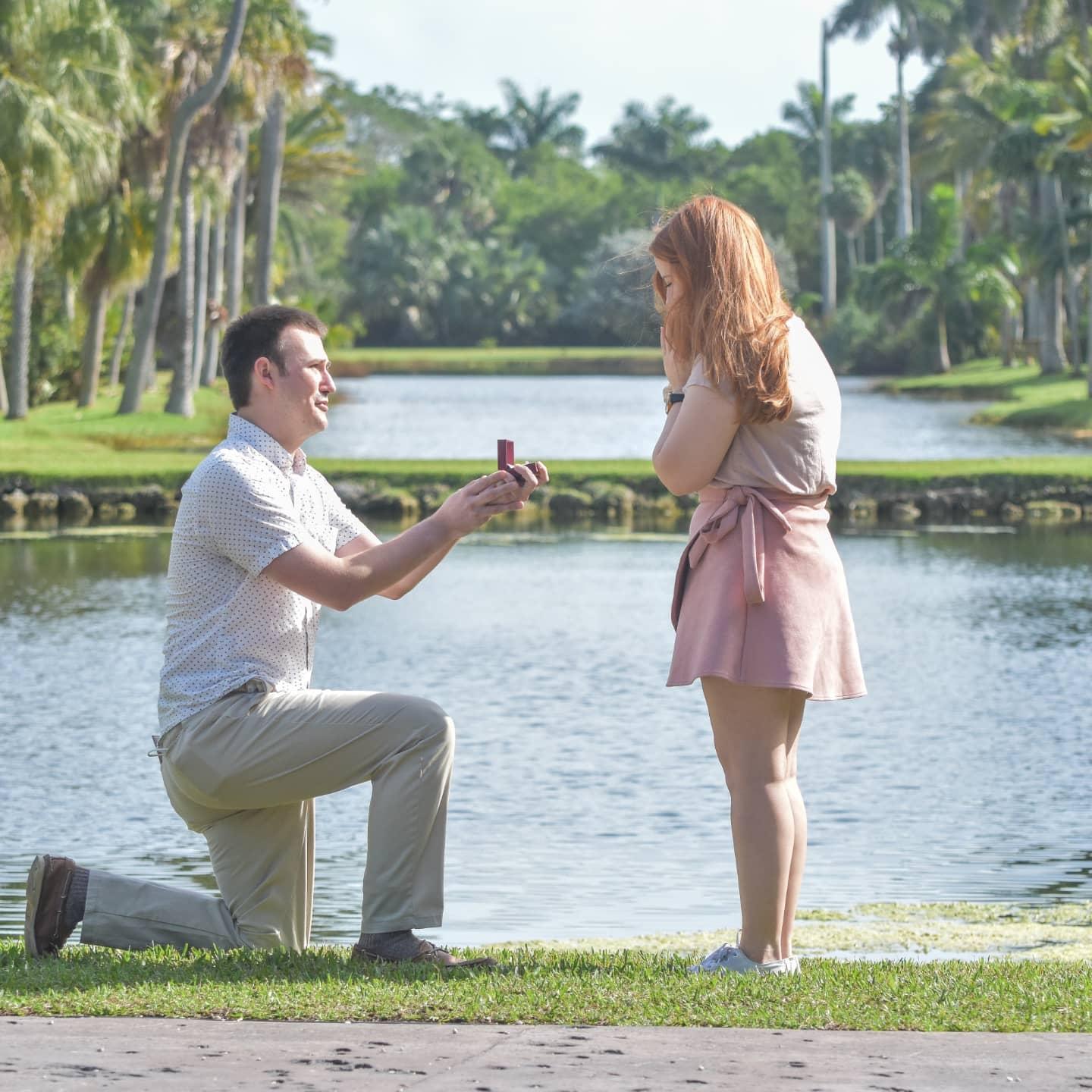 Quinton proposed at Beth's favorite place- Fairchild Botanical Garden in Miami