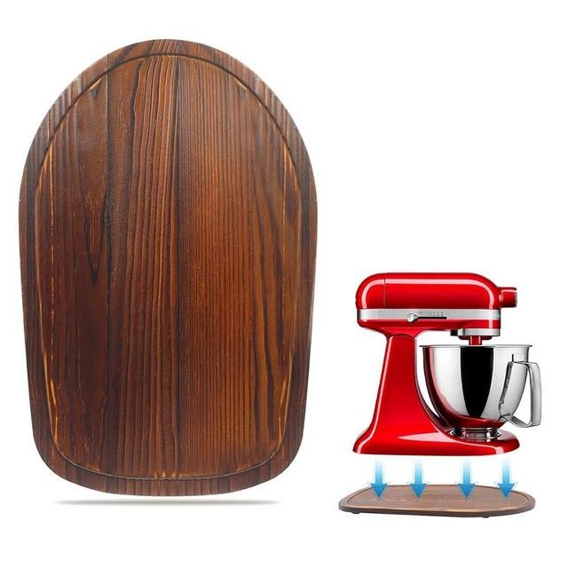 Bamboo Mixer Slider Mat for Tilt Head Kitchen Aid 4.5-5 Qt Stand Mixer, Appliance sliding mat for kitchenaid Artisan 4.5-5 Qt, Kitchen Countertop Storage Accessories Moving Tray attachments (Brown)