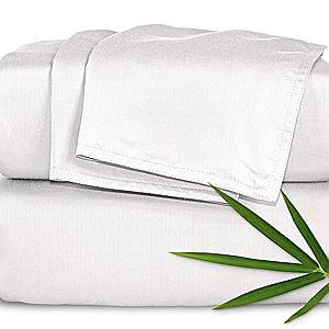 Pure Bamboo Queen Sheets, Genuine 100% Organic Viscose Derived from Bamboo Bed Sheet Set, Luxuriously Soft & Cooling, Double Stitching, 2 Year Quality Promise (Queen, White)