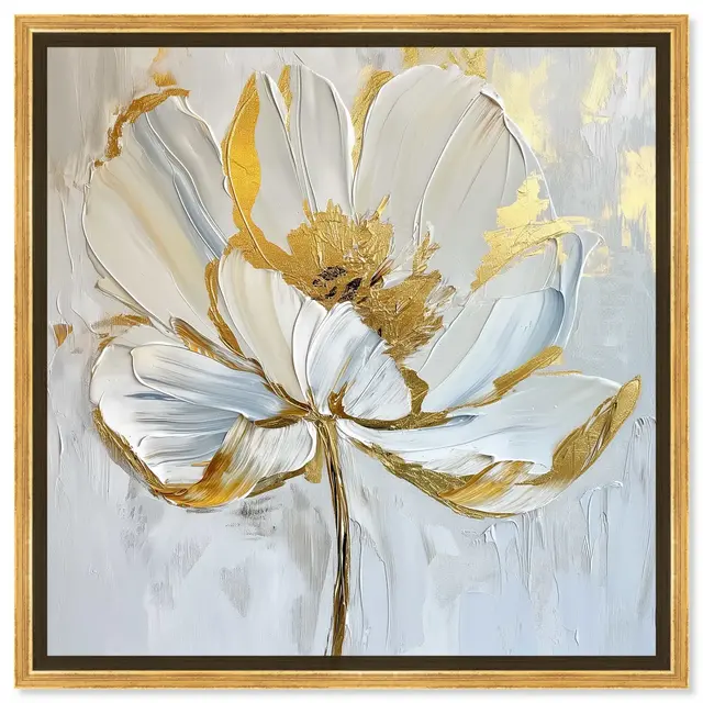 Art Remedy Magnolia II Floral Fine Wall Art, 16" x 16", Gold Frame