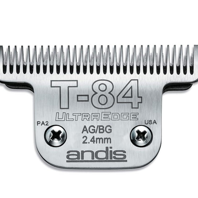 Andis – 21641, Ultra Edge Dog Clipper Blade – Carbon-Infused Steel With Exclusive Hardening Process, Long-Lasting Blades, 3/32-Inch Cut Length – For Dogs & Medium-Sized Animals, Size-T-84, Chrome