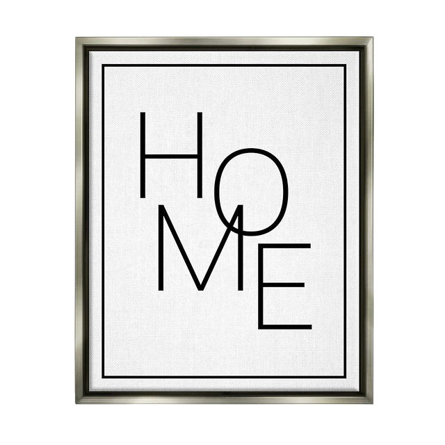 Stupell Industries Minimal Home Phrase Framed Floater Canvas Wall Art by Daphne Polselli