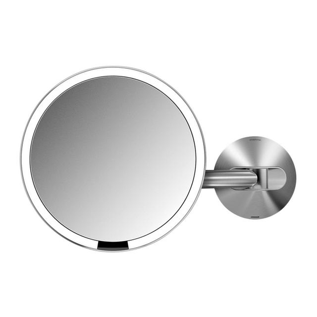 simplehuman Wall-Mount Sensor Makeup Mirror, 8", 5x Magnificaiton