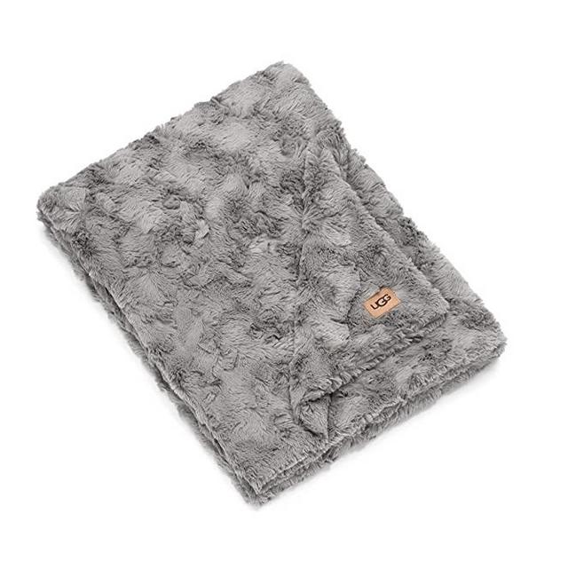 UGG – Adalee Throw Blanket – Soft Faux Fur Accent Blanket - Seal