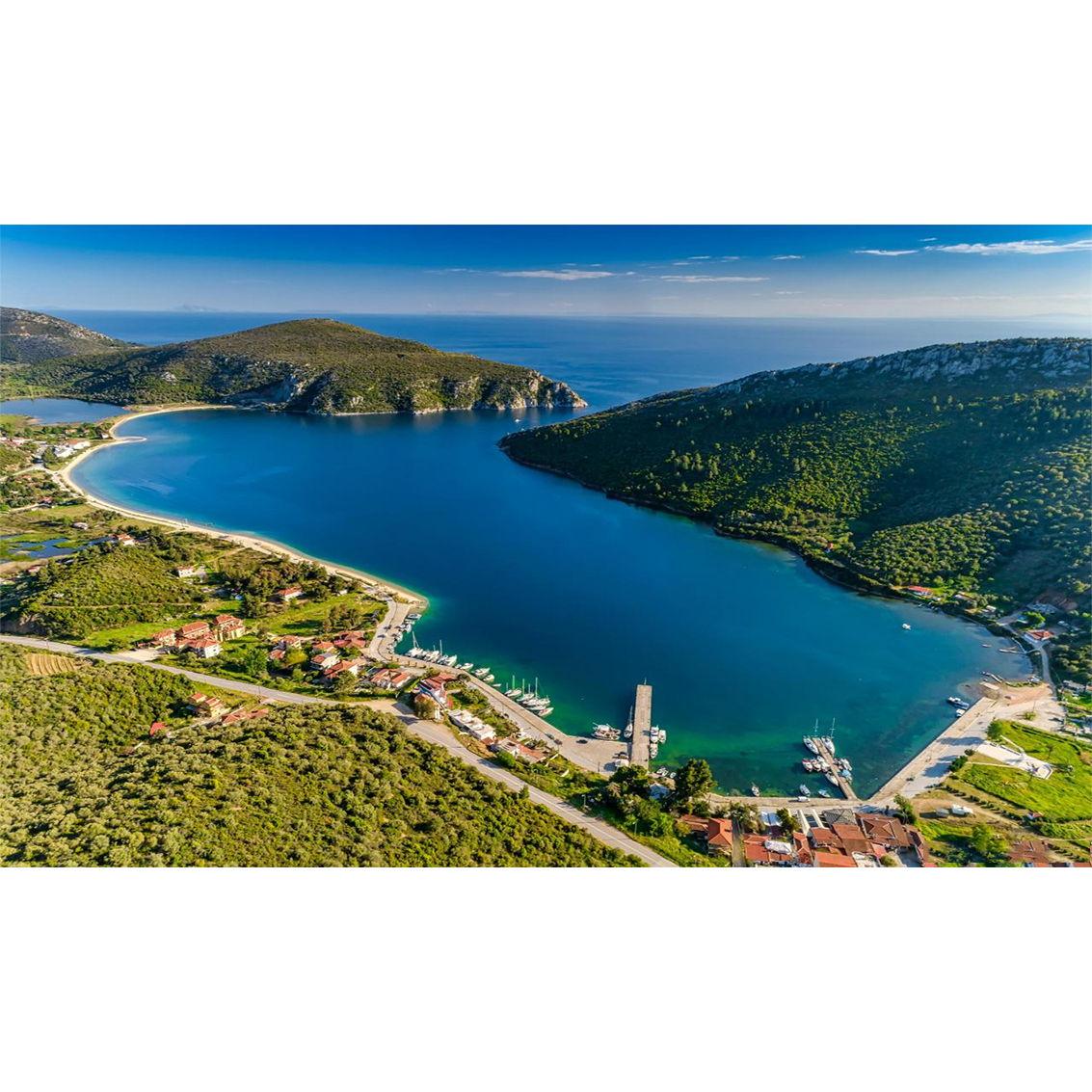 This is Porto Koufo - the largest natural port of Greece. This is one of the stops on the cruises leaving Pefkohori port!
