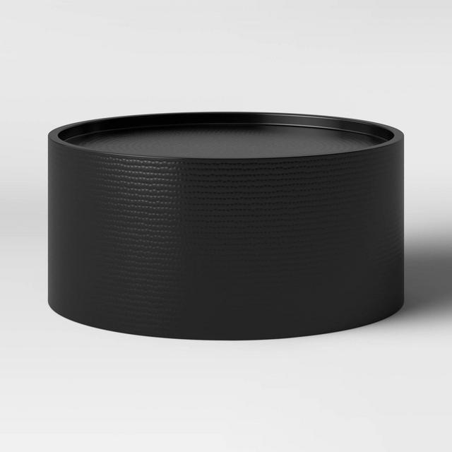Manila Round Hammered Drum Coffee Table Black - Project 62™