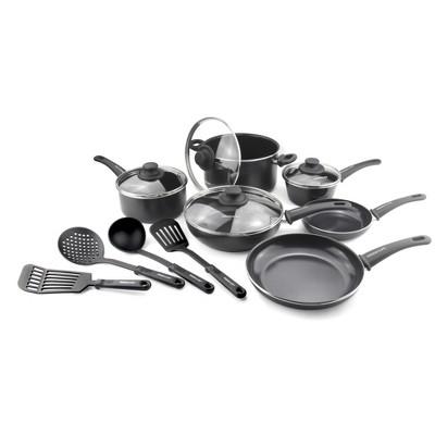 GreenLife Soft Grip Diamond Reinforced 14pc Ceramic Non-Stick Cookware Set