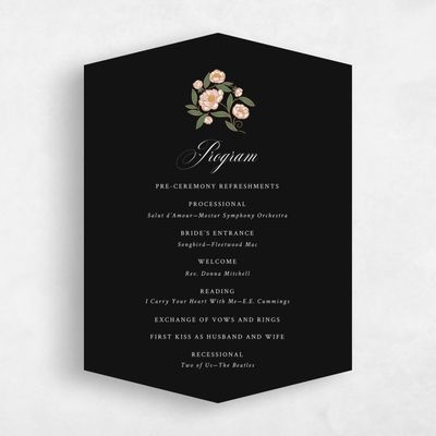 Black Diamond Wedding Program - Beatrice