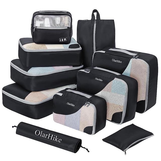 ALL INCLUDED 10 Set Durable Packing Cubes for Suitcases,OlarHike Travel Essentials,UPGRADED Anti-Tear Stitching, NEW Improved Luggage Packing Organizers for Travel Accessories