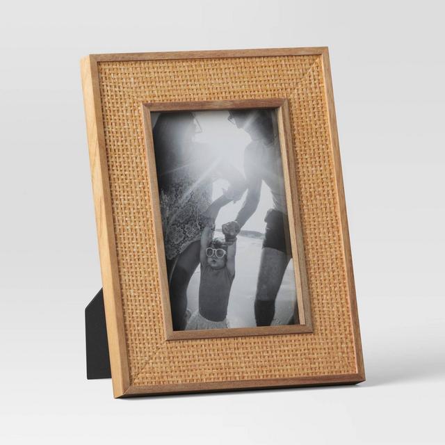 4" x 6" Caning Table Frame Natural - Threshold™