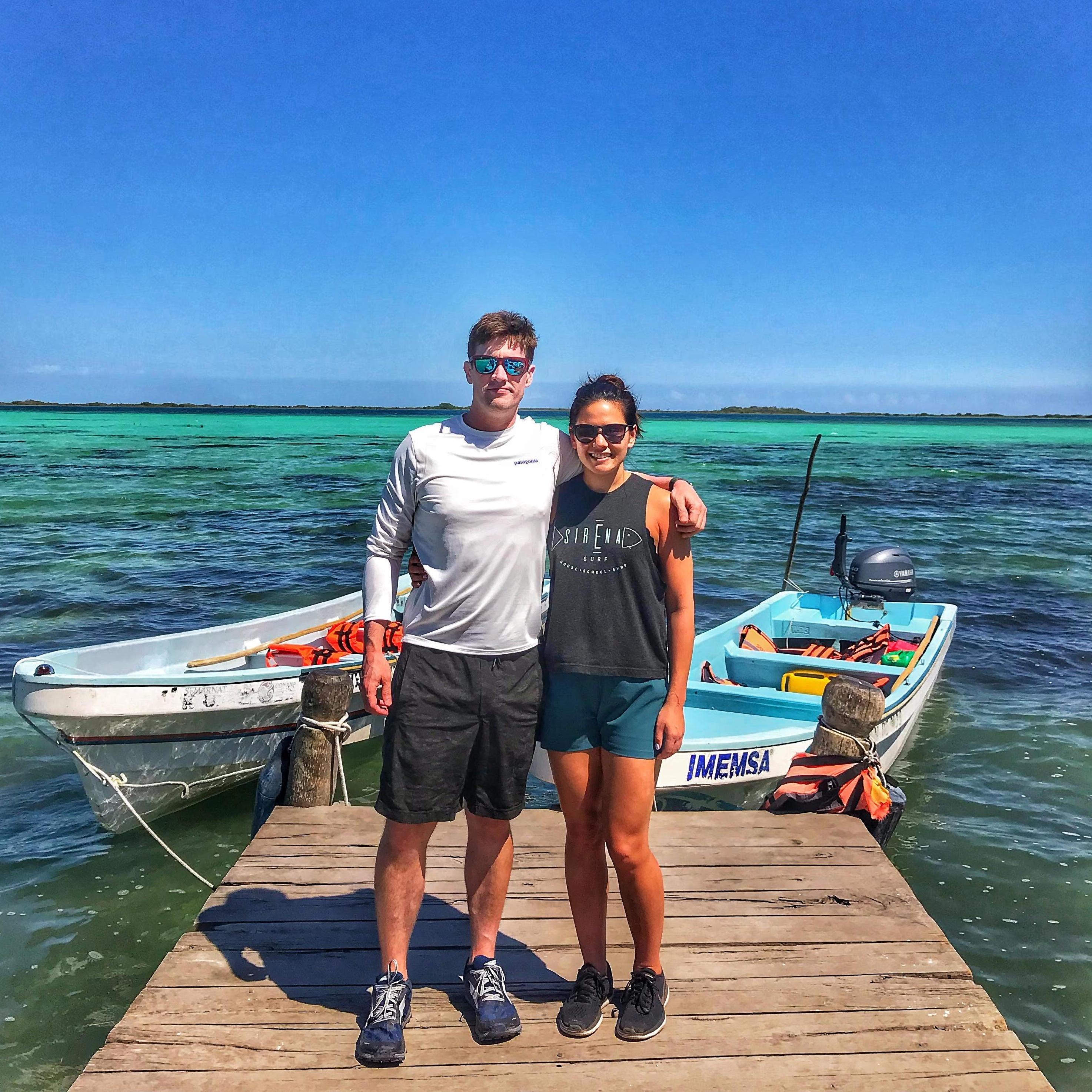 Exploring the blue lakes in Tulum.