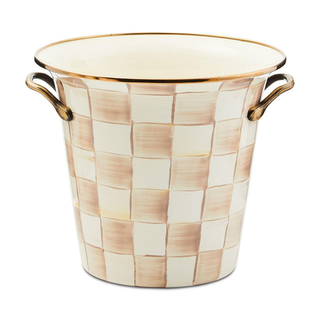 Mackenzie-Childs Mocha Check Wine Cooler