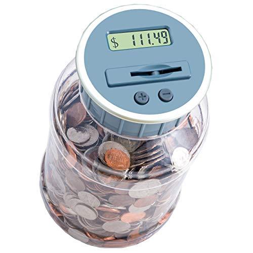 M&R Digital Counting Coin Bank. Batteries Included! Personal Coin Counter/Money Counting jar, totals up Your Savings- Works with All U.S. Coins-in Retail Packaging.