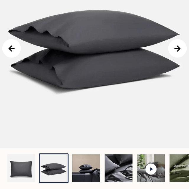 Classic Percale Pillowcase Set - Slate
