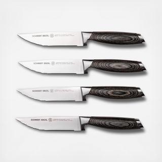 Bonded Ash Jumbo Steak Knife Set, Set of 4