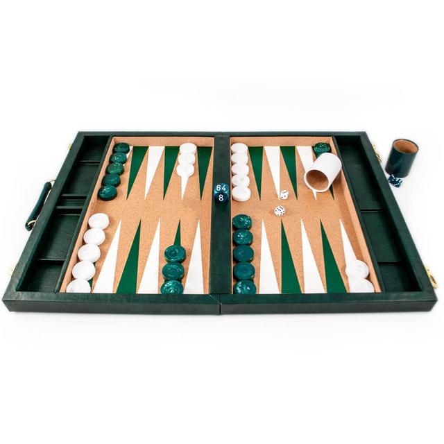 Classic Green Tournament Attaché Backgammon