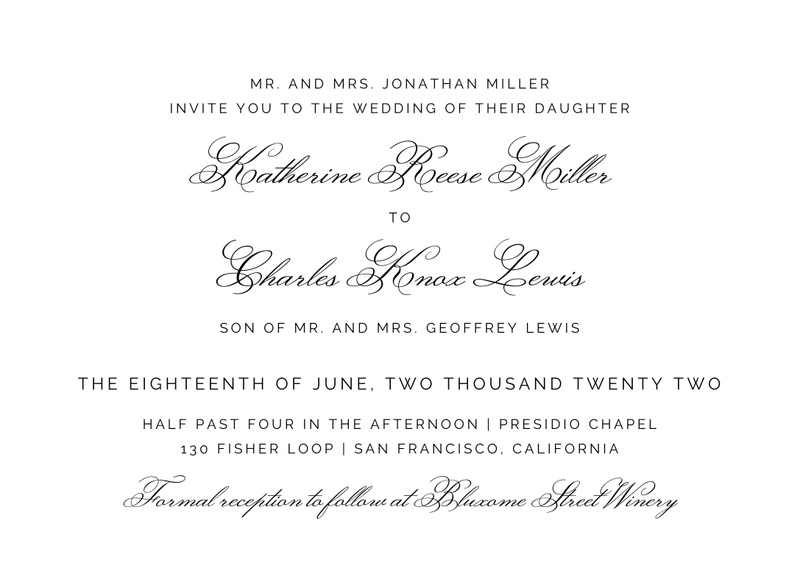 Arthur Landscape Letterpress | Black | Zola Wedding Invitations