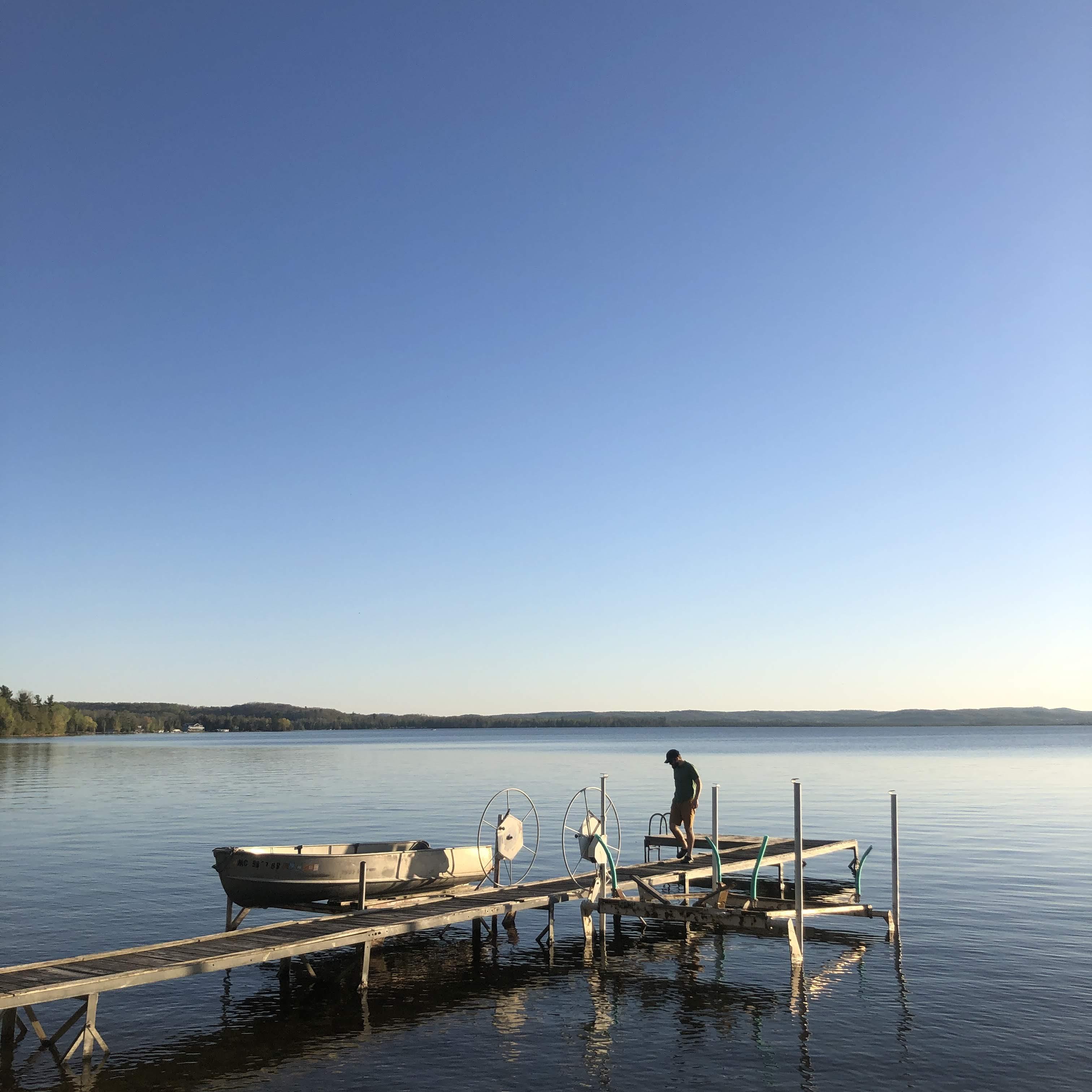 Enjoying a calm day on Lake Leelanau.