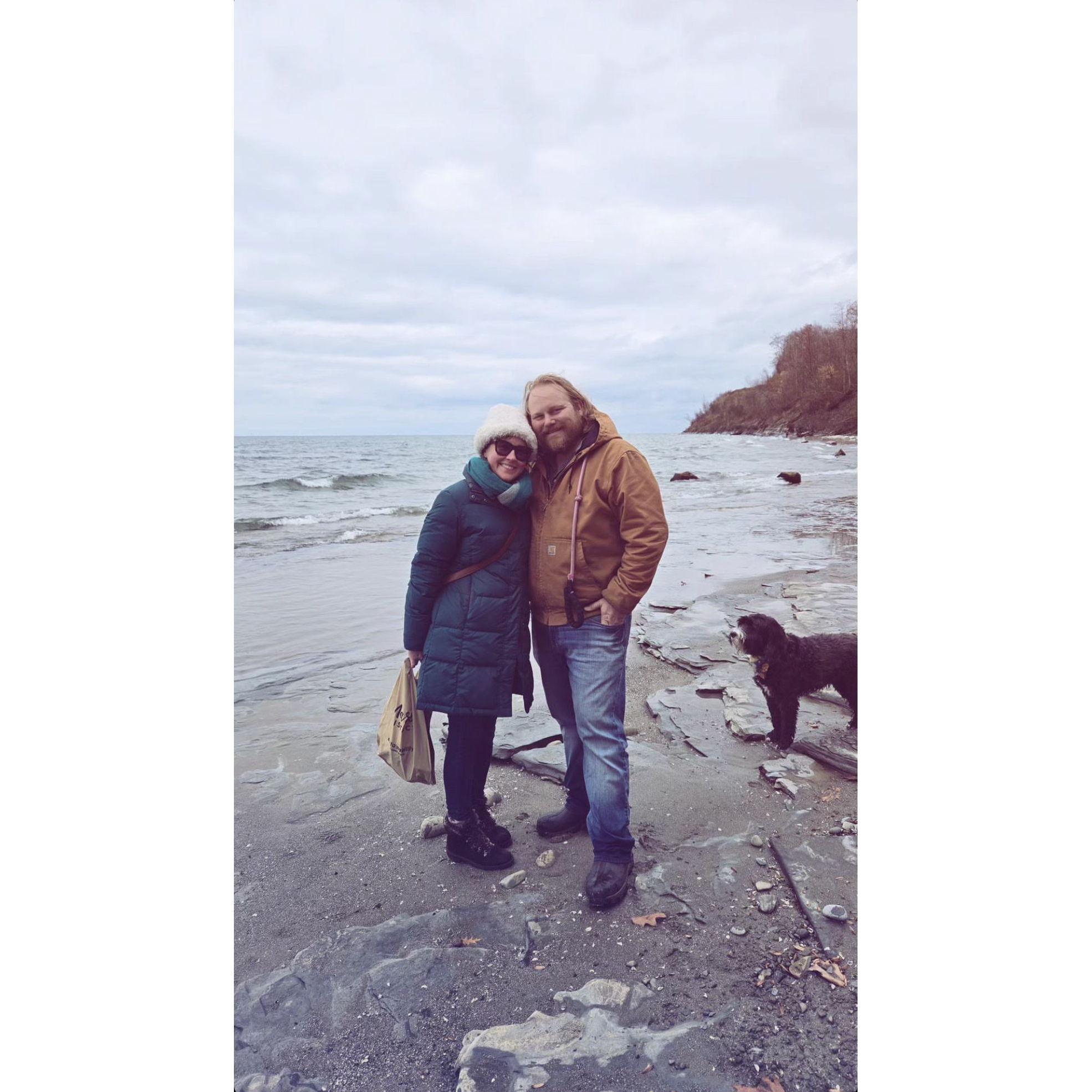 Even when it's chilly, beach glassing is still on the schedule!