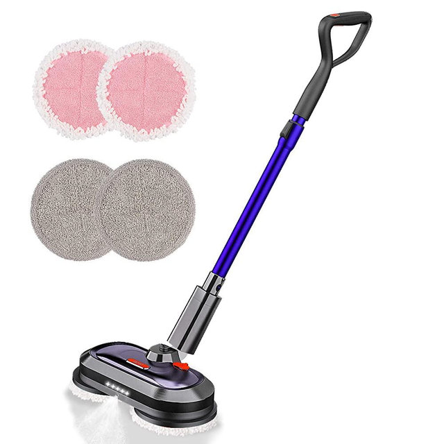 Electric Mop, Cordless Electric Mop with 300ml Water Tank, Polisher with LED Headlight and Sprayer, Spin Mop for Hardwood, Tile, Marble, Laminate Floor, Less than 50dB during Floor Cleaning & Waxing